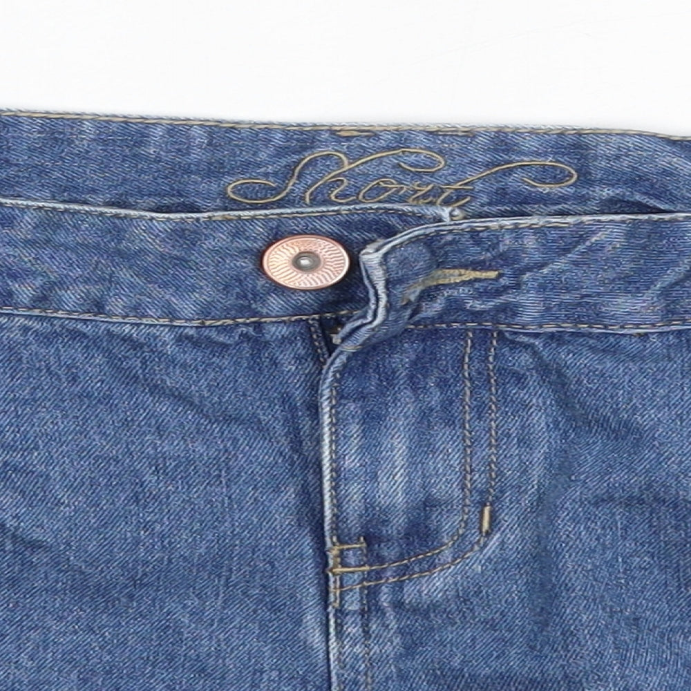 George Womens Blue  100% Cotton Boyfriend Shorts Size 16  Regular