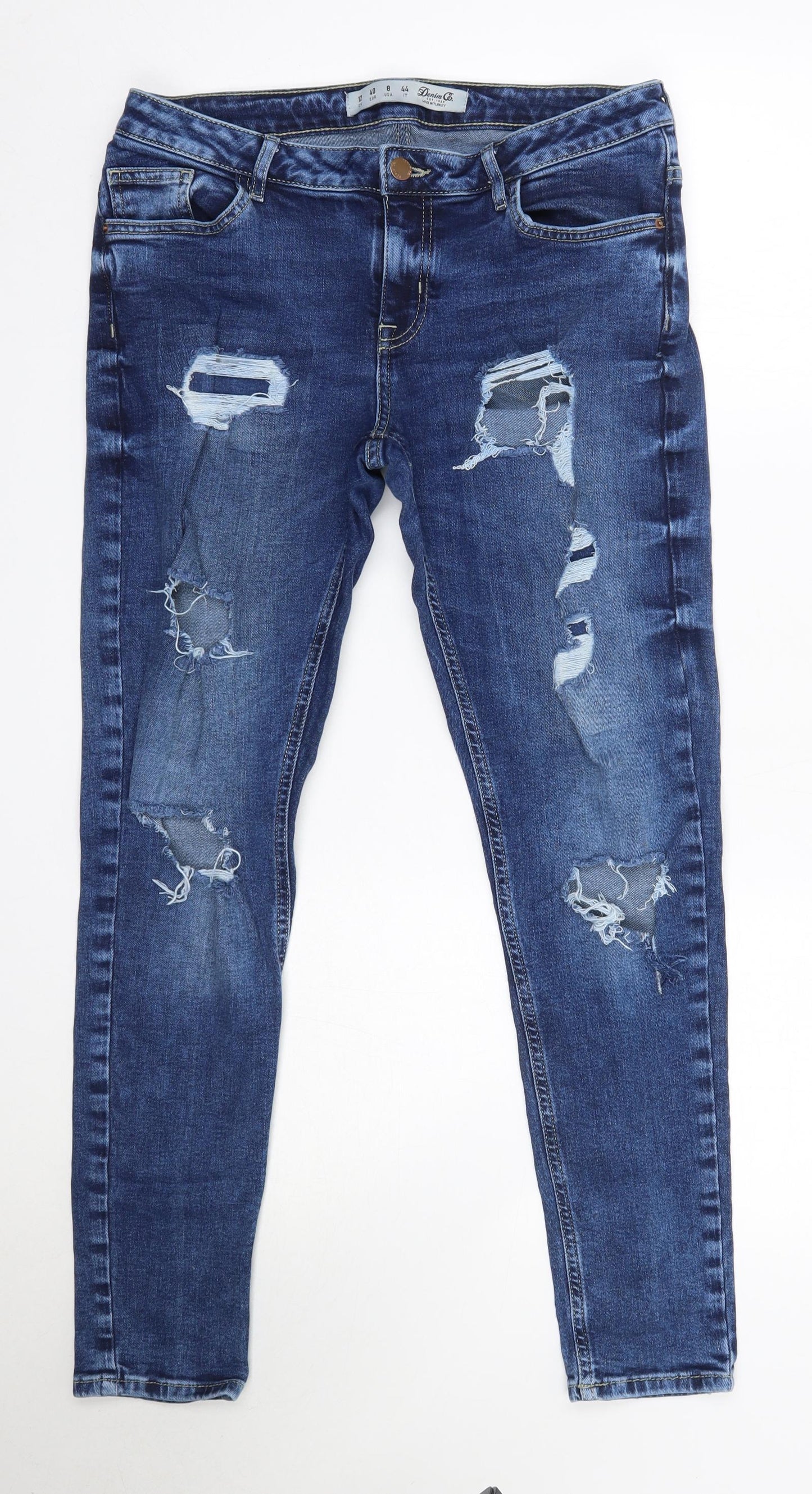 Primark Womens Blue  Cotton Skinny Jeans Size 12 L28 in Regular