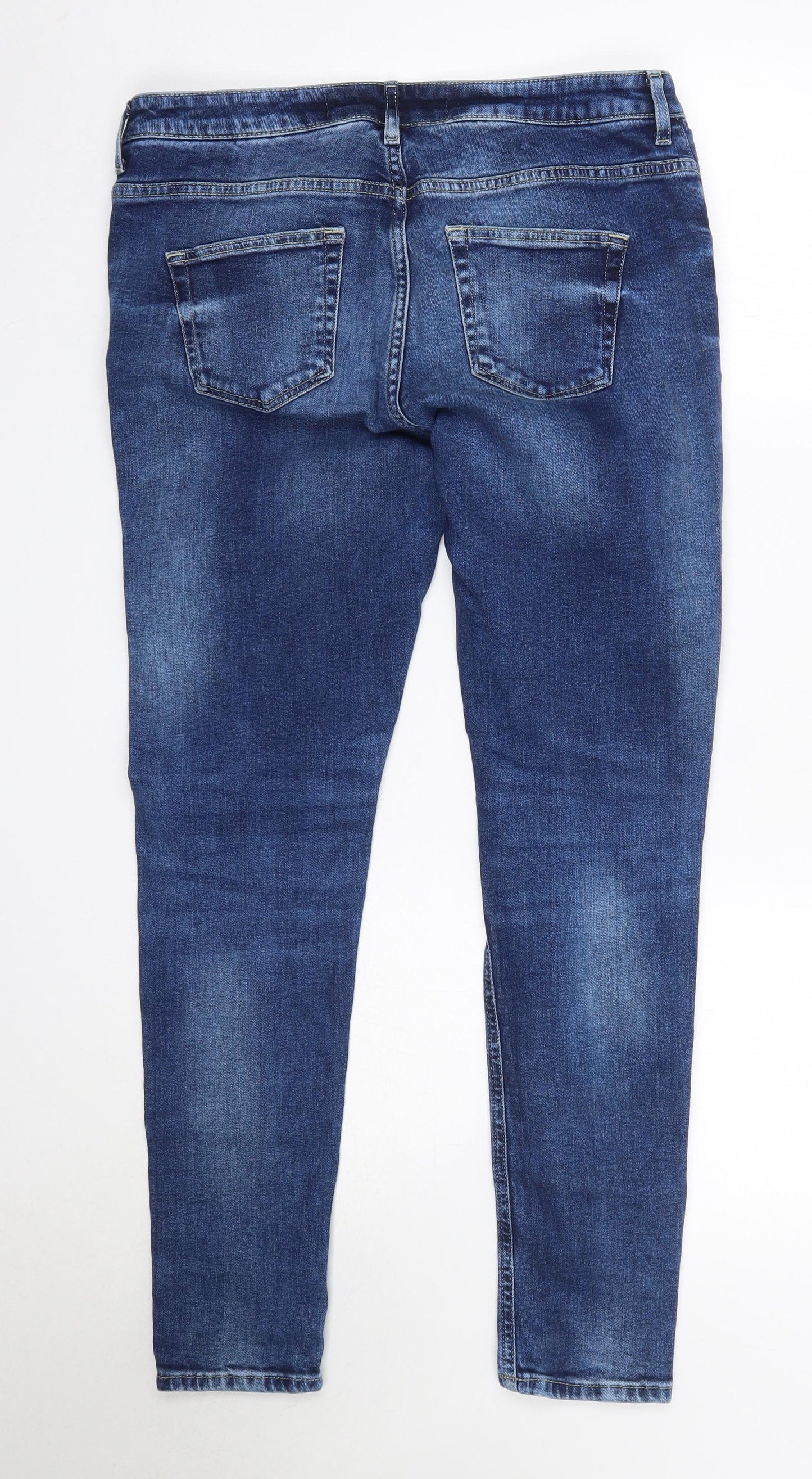 Primark Womens Blue  Cotton Skinny Jeans Size 12 L28 in Regular
