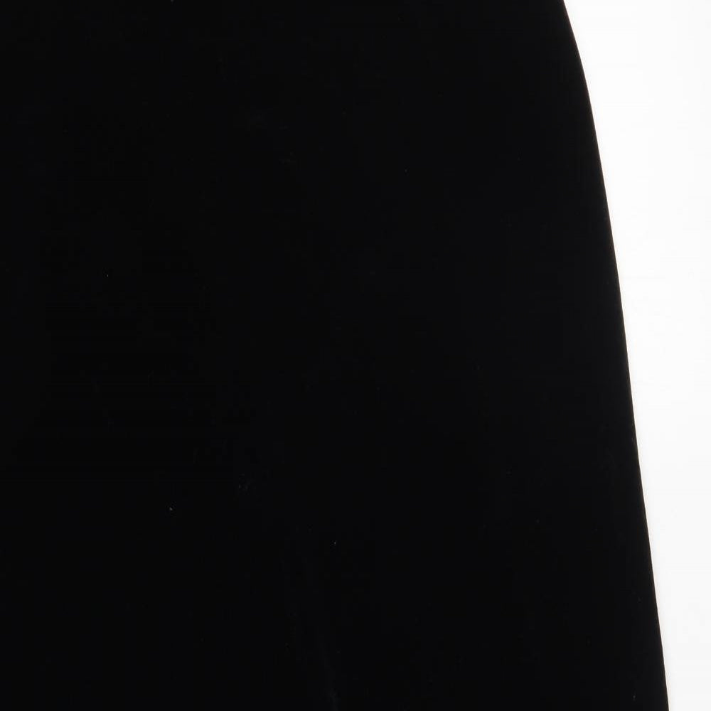 M&S Womens Black  Polyester A-Line Skirt Size 14    - Velvet