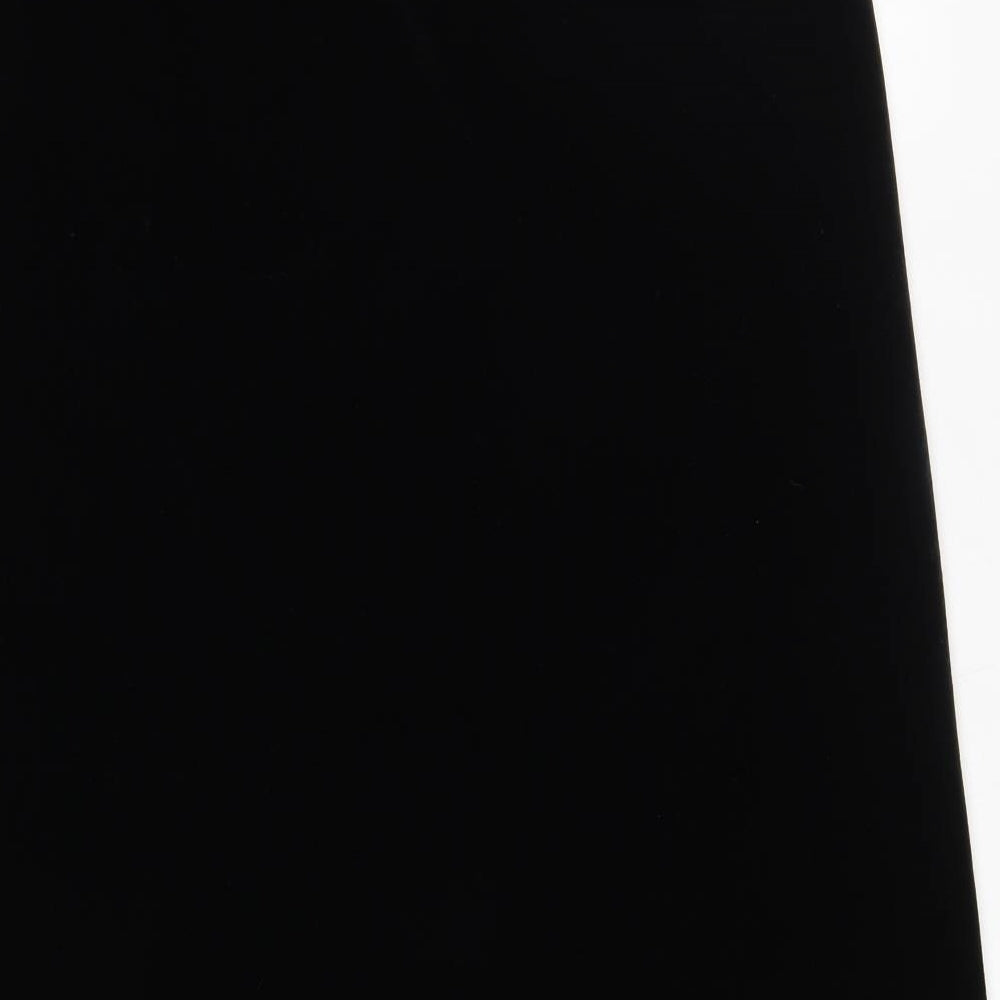 M&S Womens Black  Polyester A-Line Skirt Size 14    - Velvet