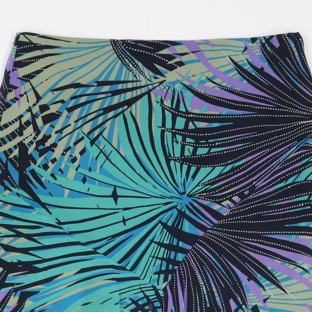 M&S Womens Multicoloured Floral Polyester A-Line Skirt Size 14