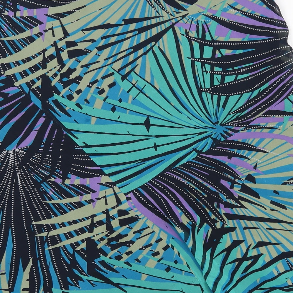 M&S Womens Multicoloured Floral Polyester A-Line Skirt Size 14