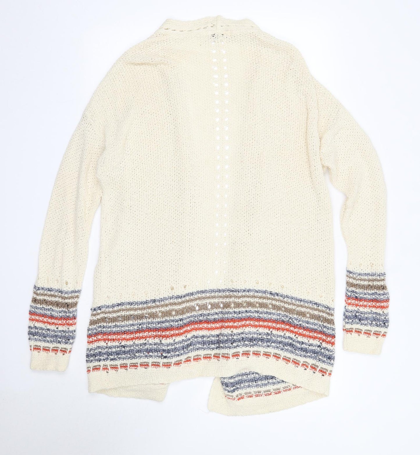 NEXT Womens Ivory V-Neck  Cotton Cardigan Jumper Size 12