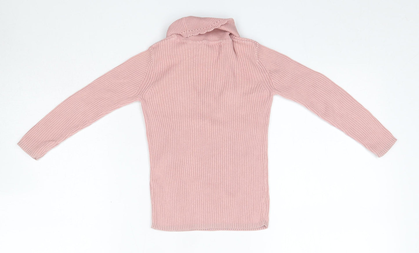 George Girls Pink High Neck  100% Cotton Pullover Jumper Size 3-4 Years