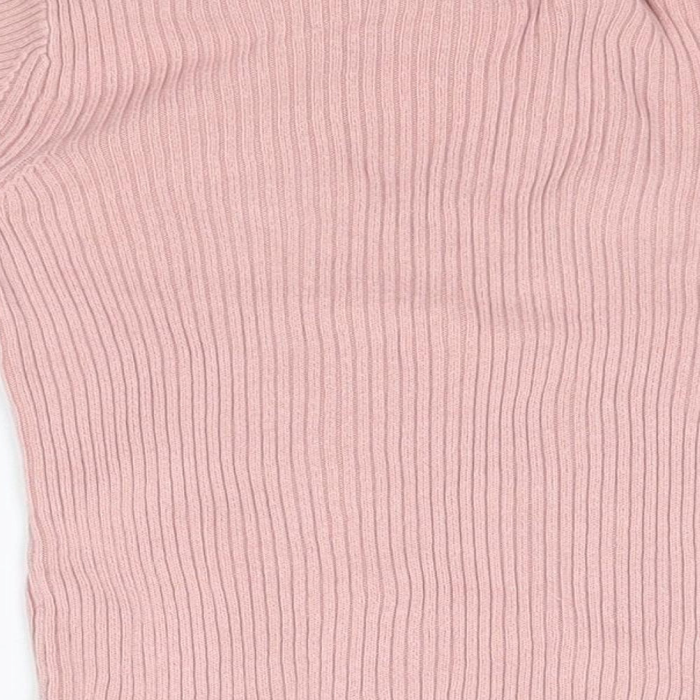 George Girls Pink High Neck  100% Cotton Pullover Jumper Size 3-4 Years