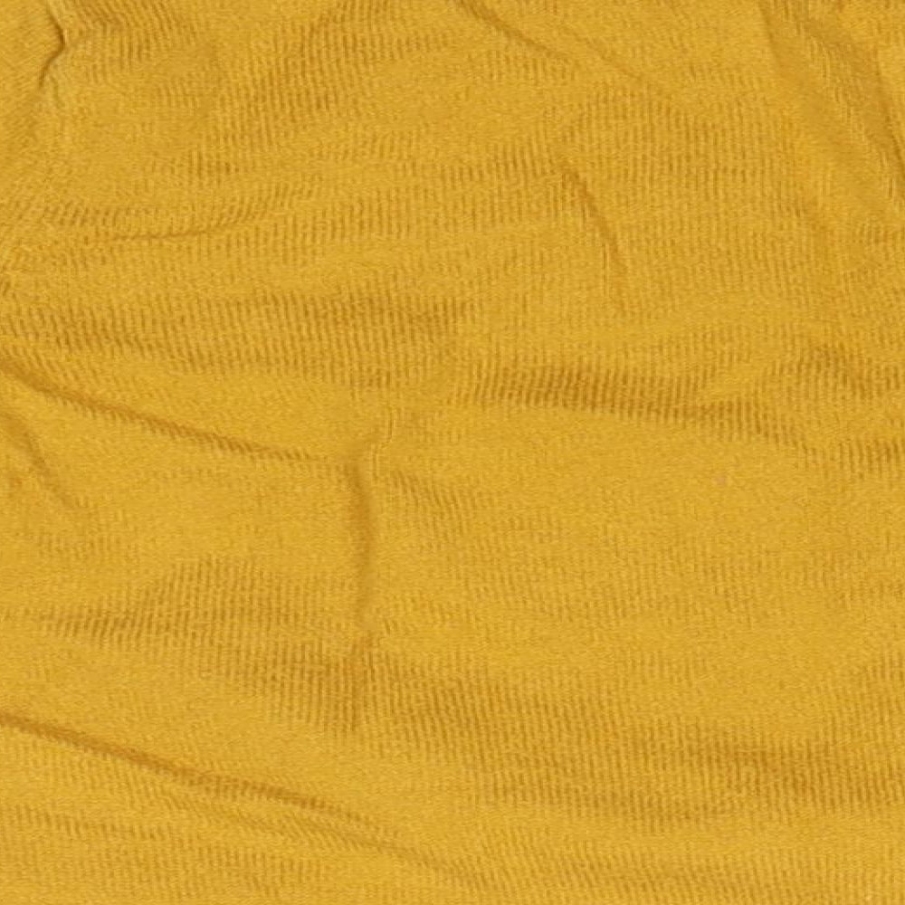 H&M Girls Yellow Round Neck  100% Cotton Cardigan Jumper Size 3-4 Years