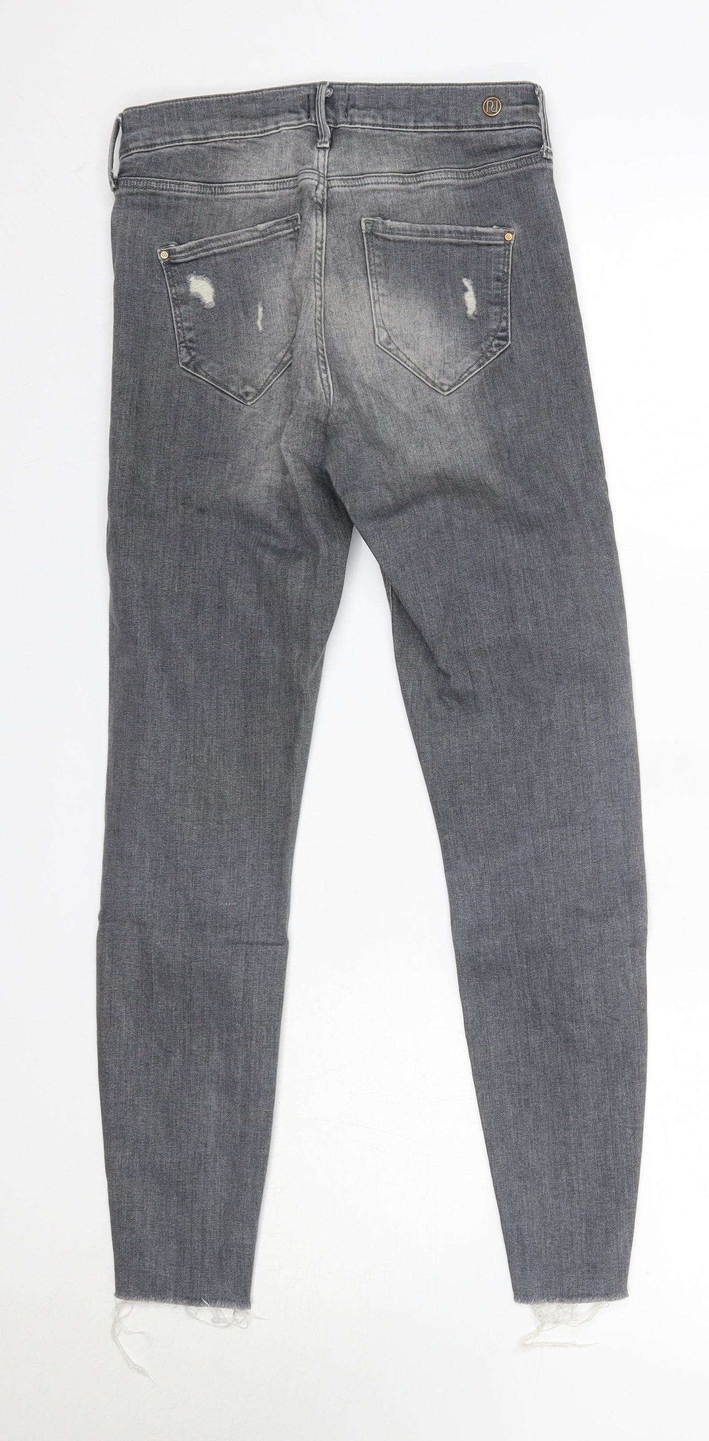 River Island Womens Grey  Cotton Skinny Jeans Size 10 L27 in Regular