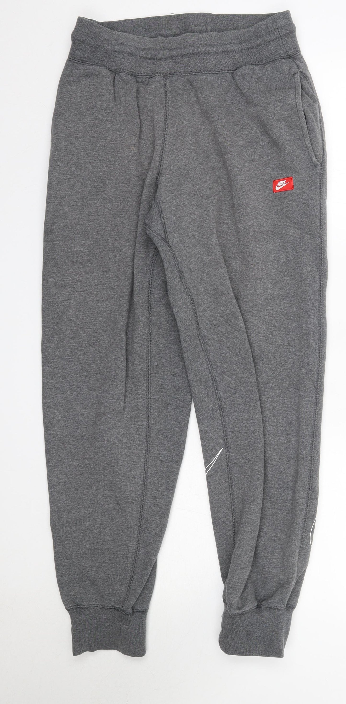 Nike Mens Grey  Cotton Jogger Trousers Size M L29 in Regular