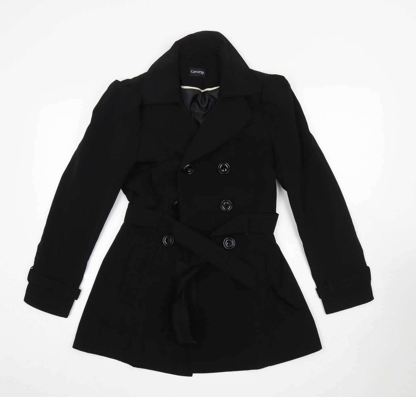 George Womens Black   Parka Coat Size 8
