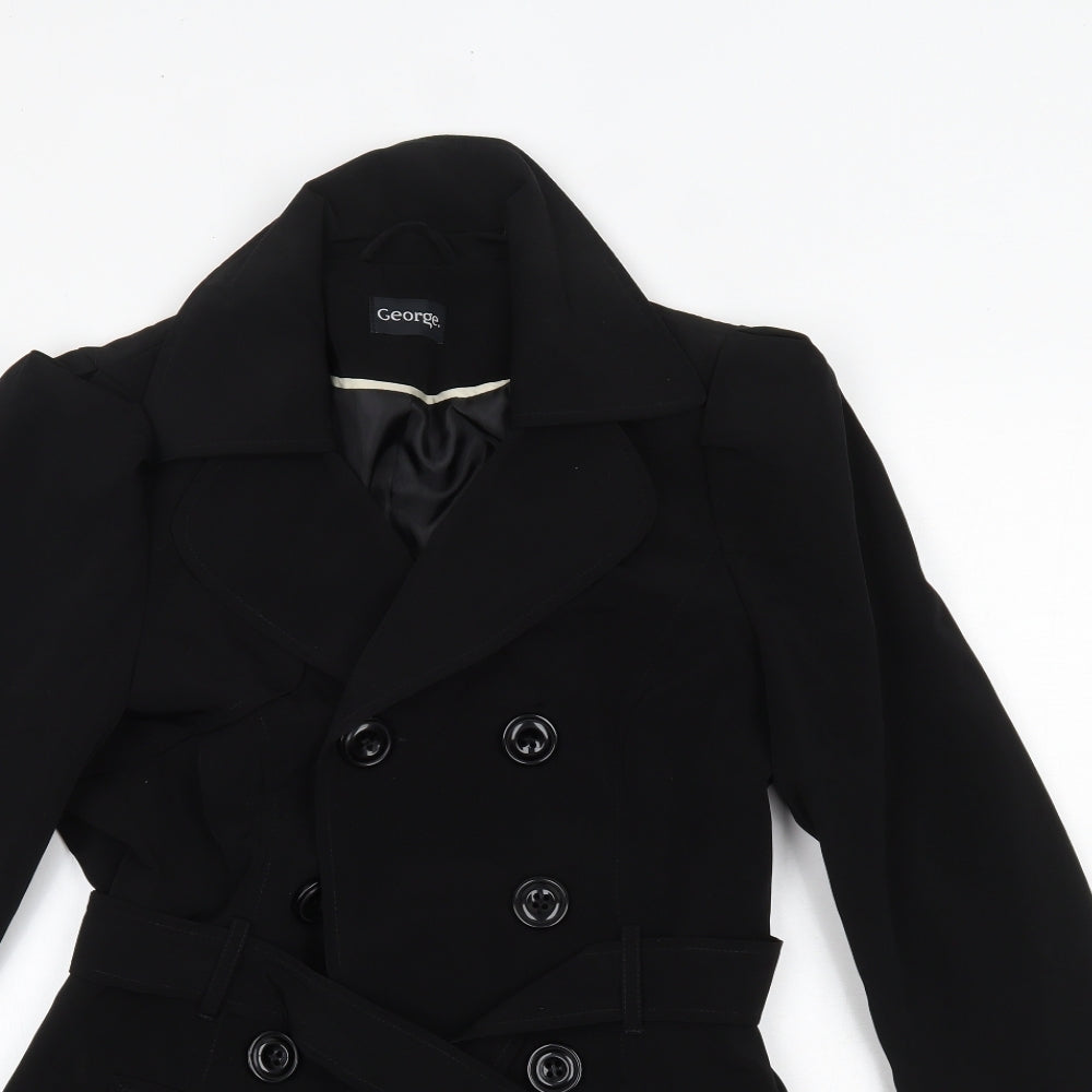 George Womens Black   Parka Coat Size 8