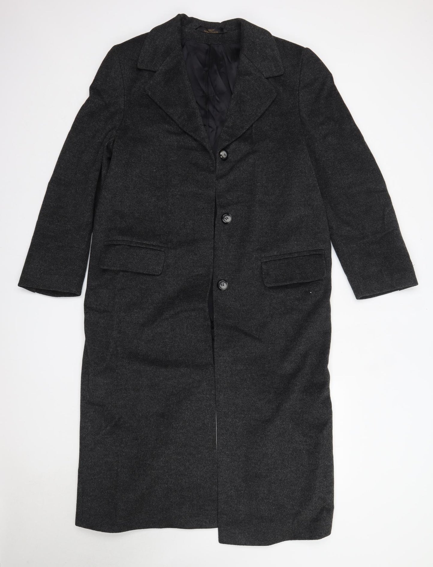 M&S Womens Grey   Overcoat Coat Size 12