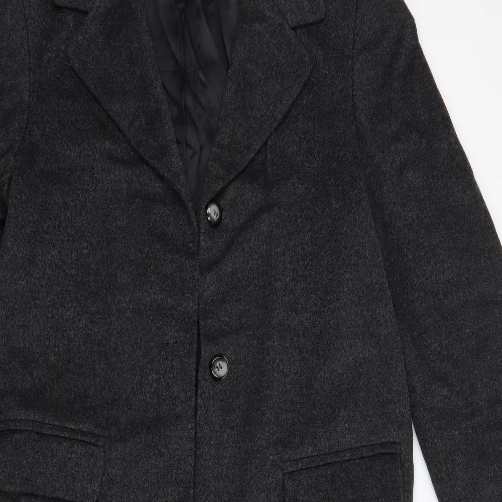 M&S Womens Grey   Overcoat Coat Size 12