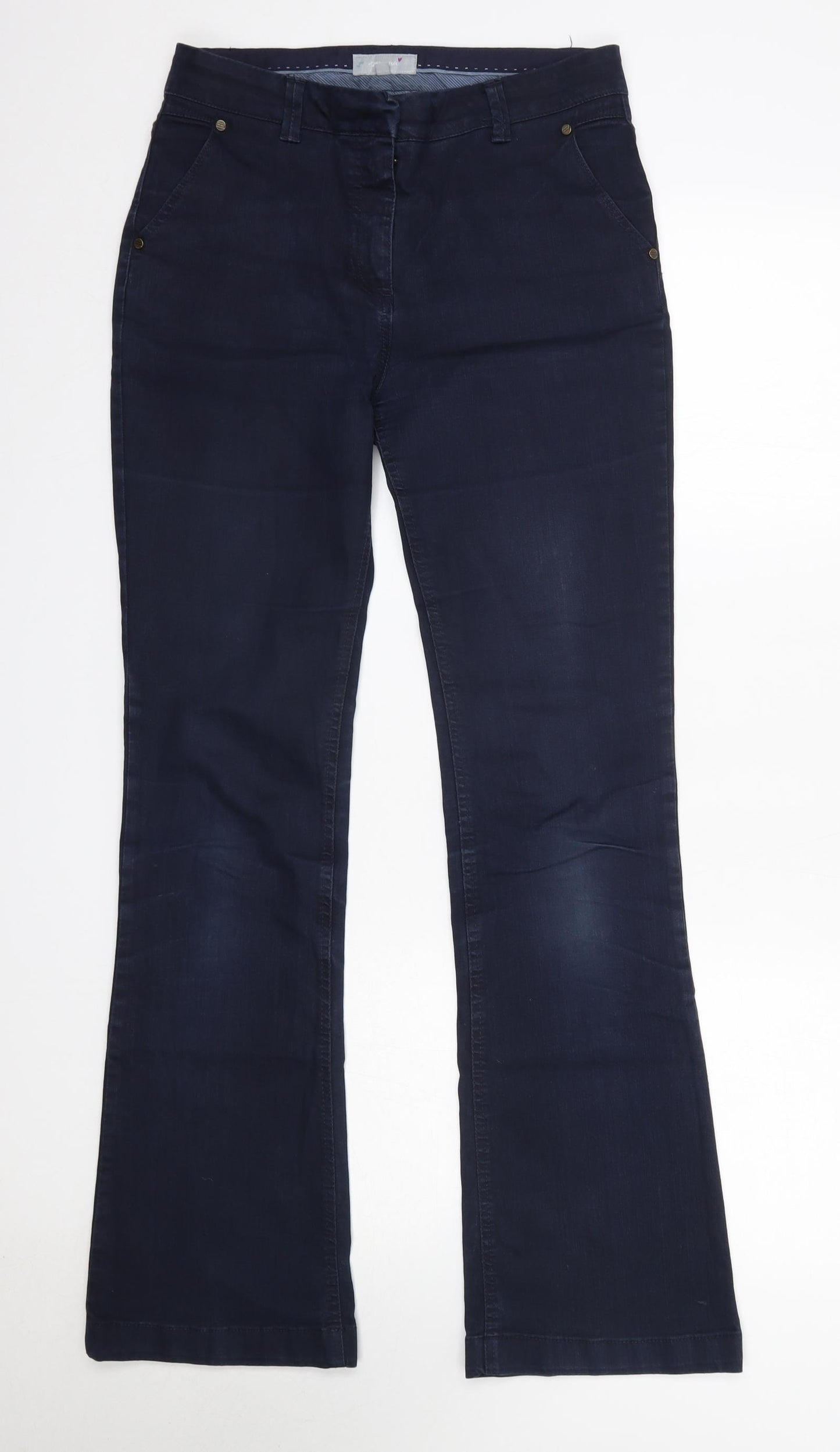 M&S Womens Blue  Cotton Flared Jeans Size 10 L32 in Regular  - Per Una