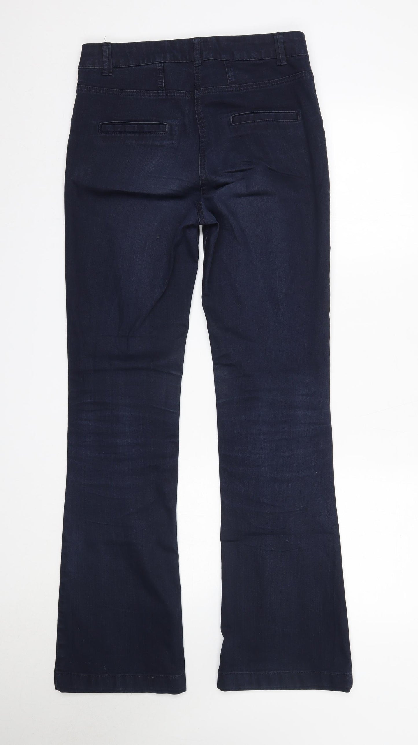 M&S Womens Blue  Cotton Flared Jeans Size 10 L32 in Regular  - Per Una