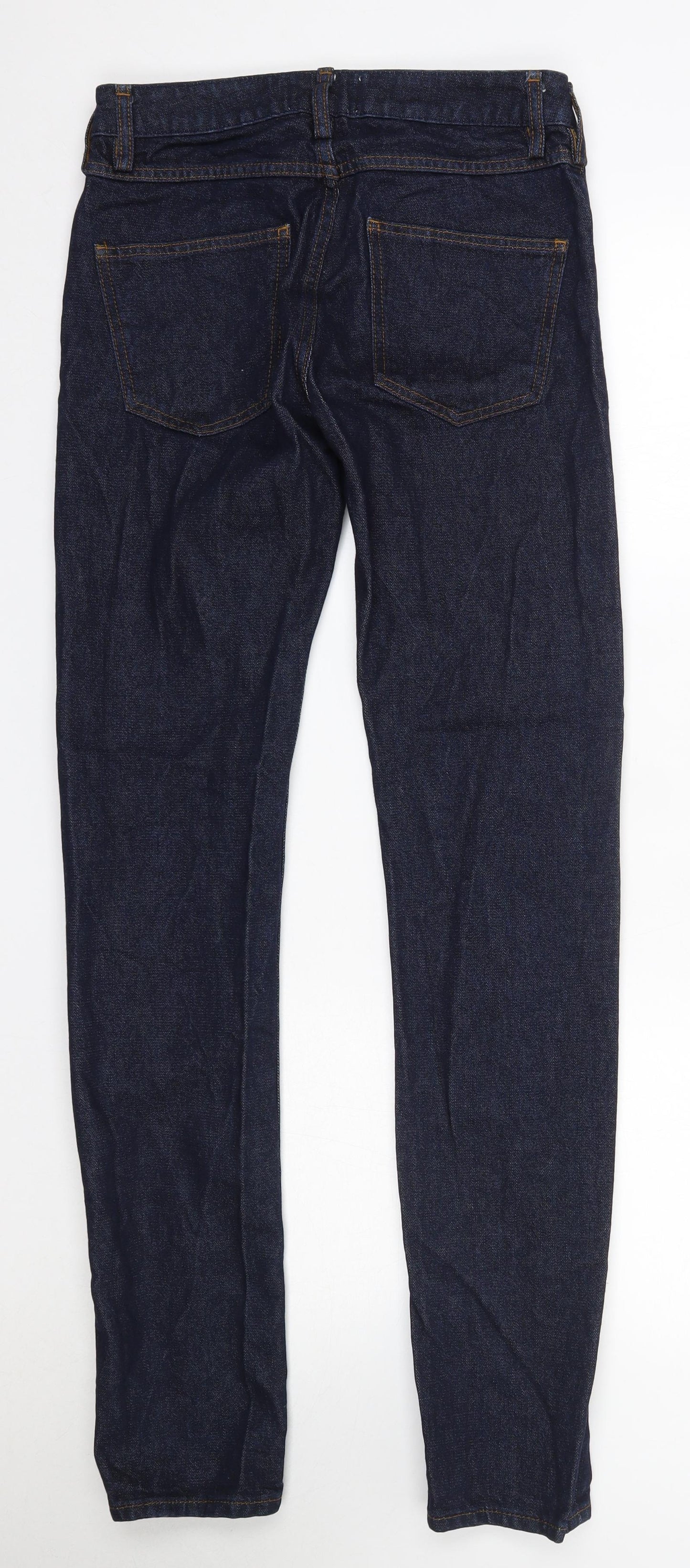 Topman Mens Blue  Cotton Straight Jeans Size 28 in L34 in Slim