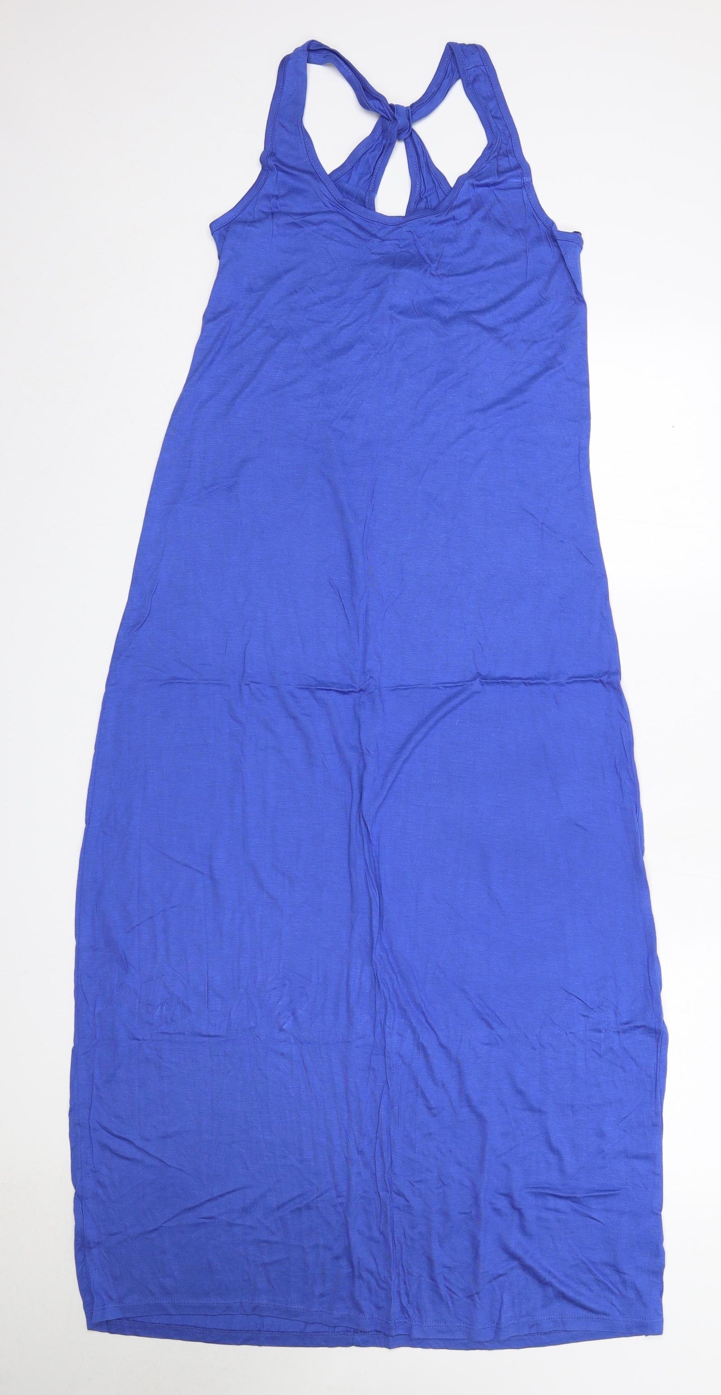 Primark Womens Blue  Viscose Maxi  Size 14  Round Neck