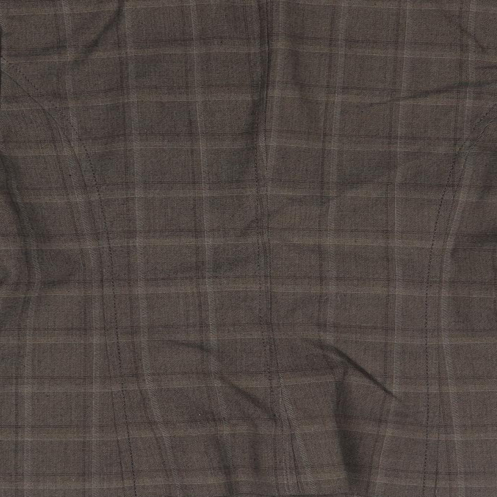 Mariella Rosati Womens Brown Check  Jacket Blazer Size 16