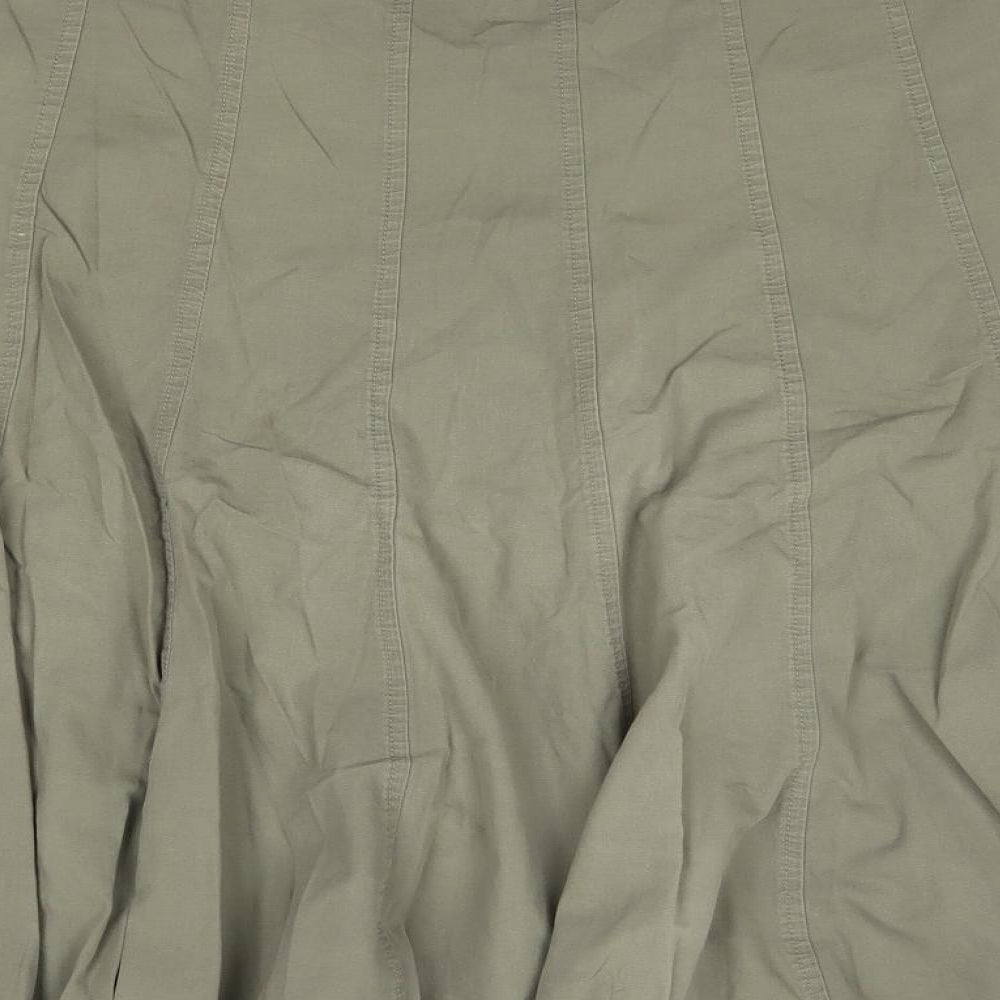 Matalan Womens Green  Cotton A-Line Skirt Size 16