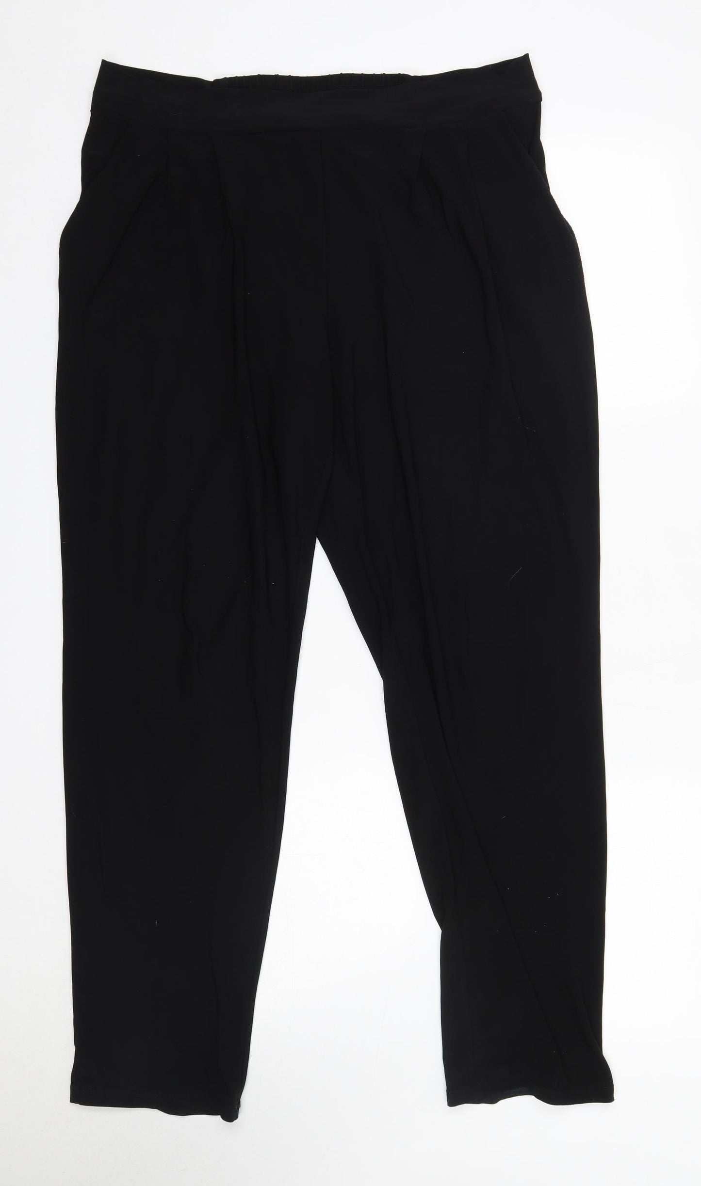 Wallis Womens Black  Polyester Trousers  Size 14 L28 in Regular