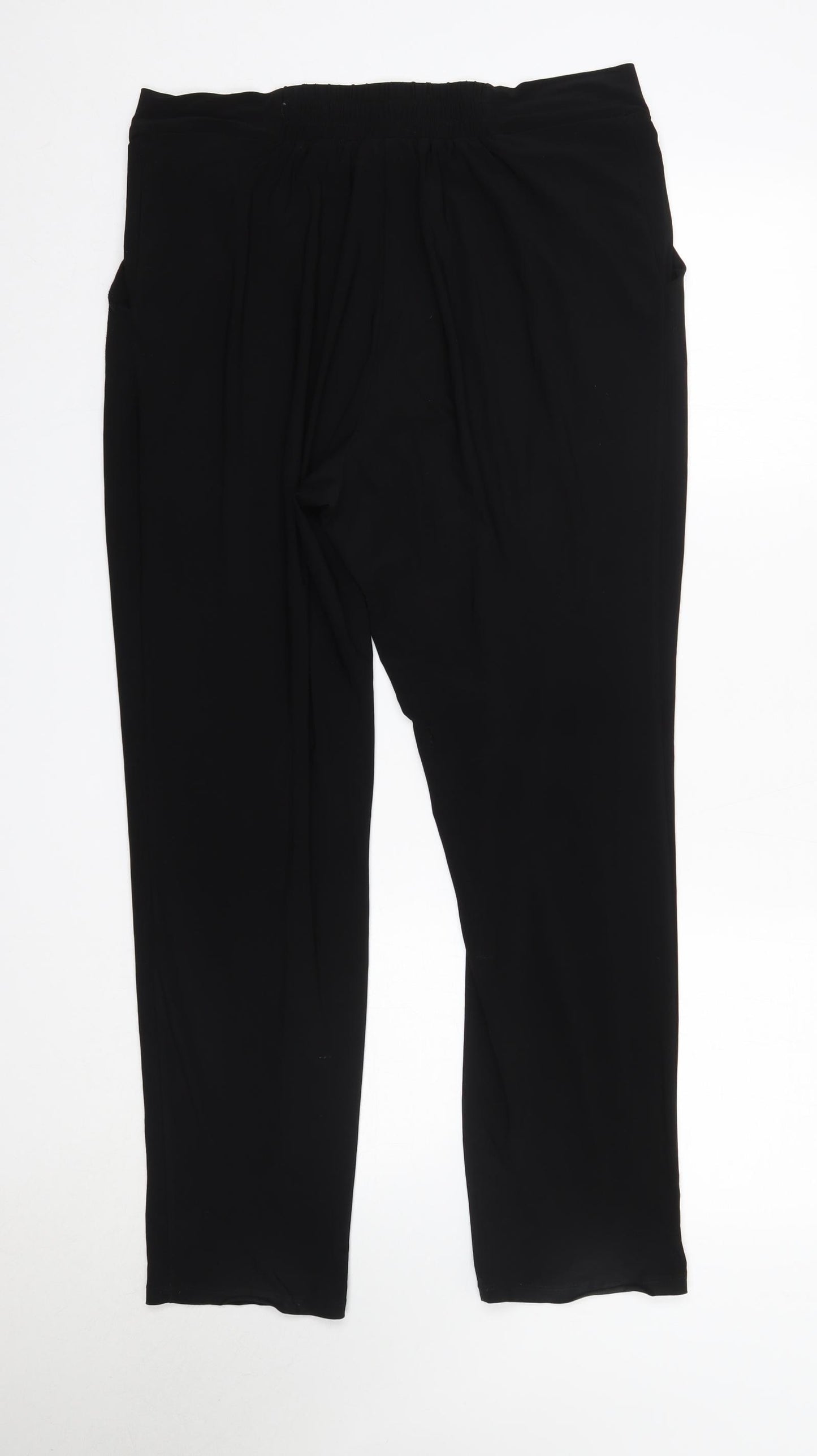 Wallis Womens Black  Polyester Trousers  Size 14 L28 in Regular