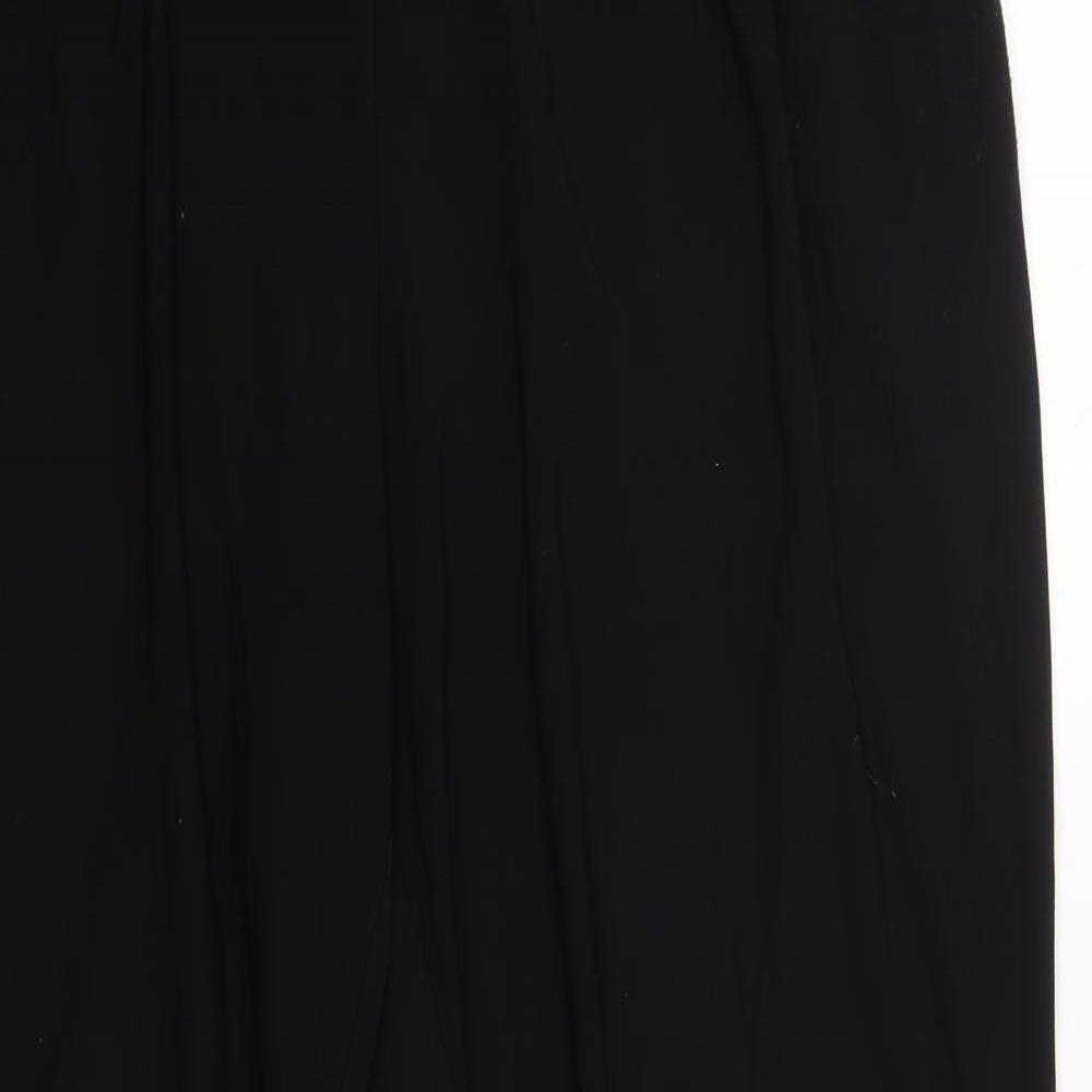 Wallis Womens Black  Polyester Trousers  Size 14 L28 in Regular