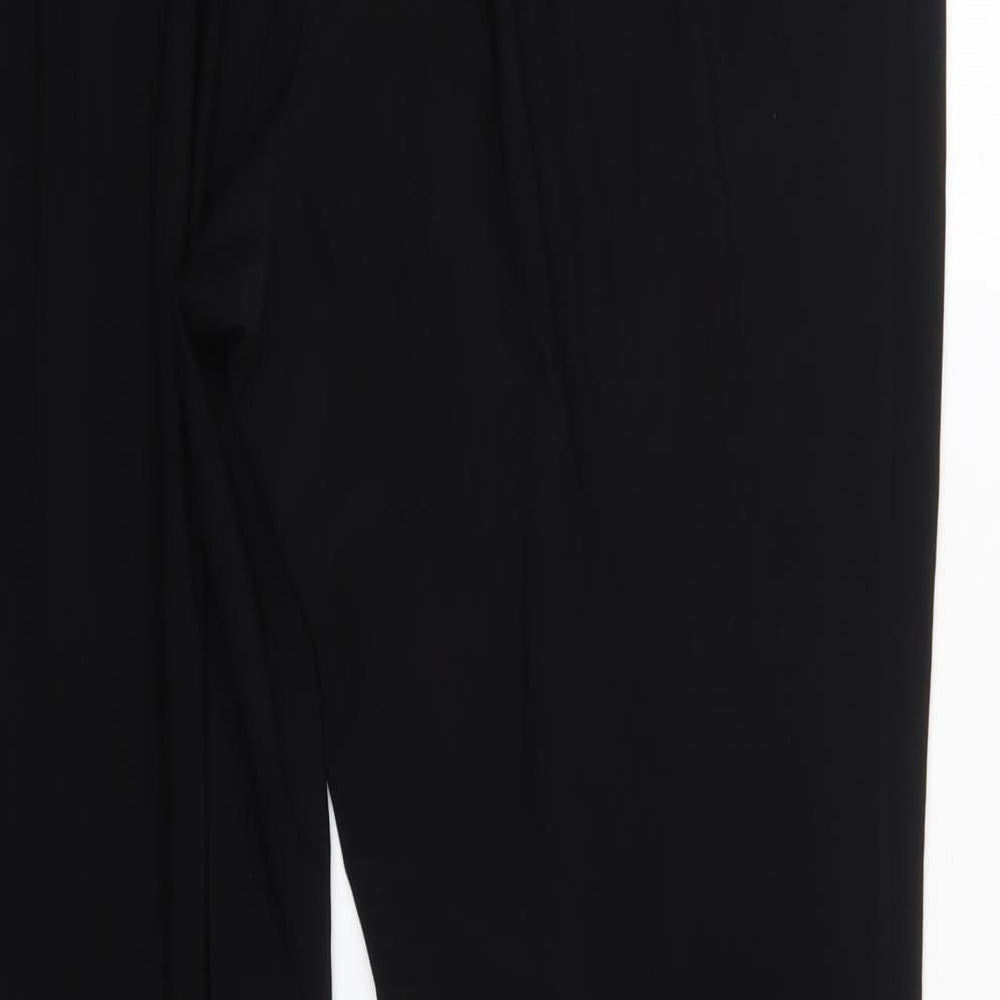 Wallis Womens Black  Polyester Trousers  Size 14 L28 in Regular