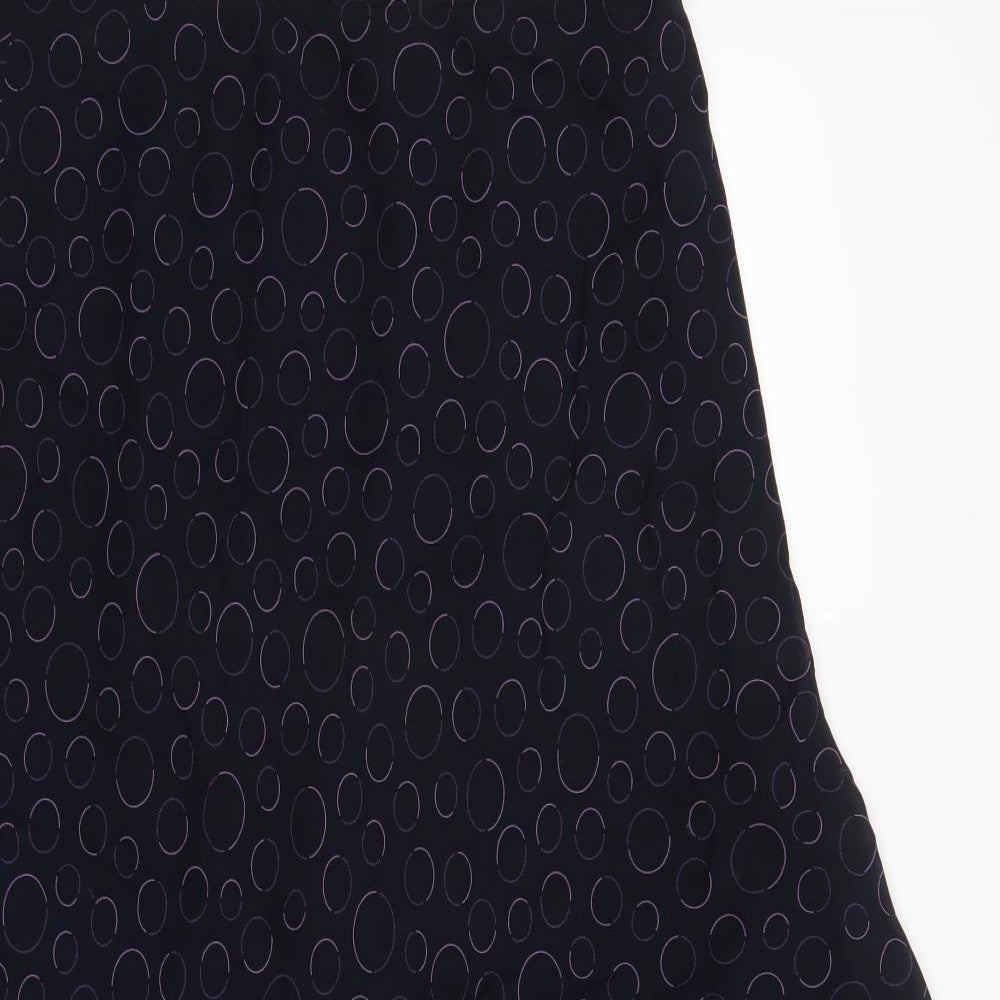 M&S Womens Blue Polka Dot Polyester A-Line Skirt Size 14