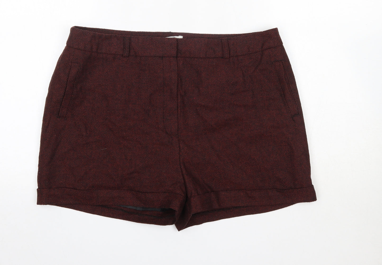 Peacocks Womens Brown  Polyester Boyfriend Shorts Size 14  Regular