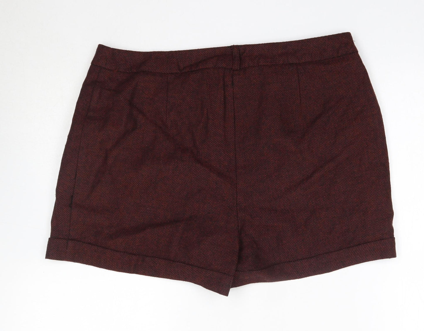 Peacocks Womens Brown  Polyester Boyfriend Shorts Size 14  Regular