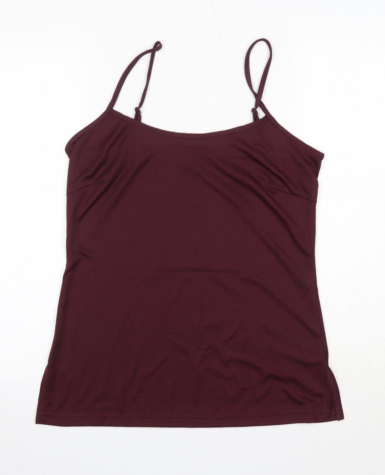 Preworn Womens Purple  Polyester Camisole Blouse Size 14 Round Neck