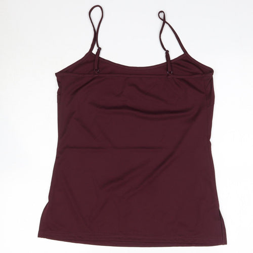 Preworn Womens Purple  Polyester Camisole Blouse Size 14 Round Neck