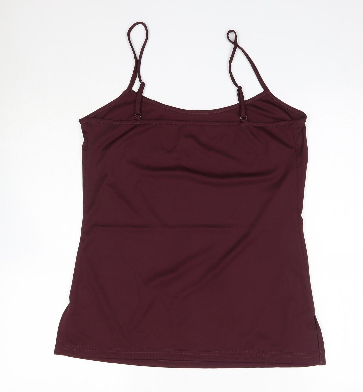 Preworn Womens Purple  Polyester Camisole Blouse Size 14 Round Neck