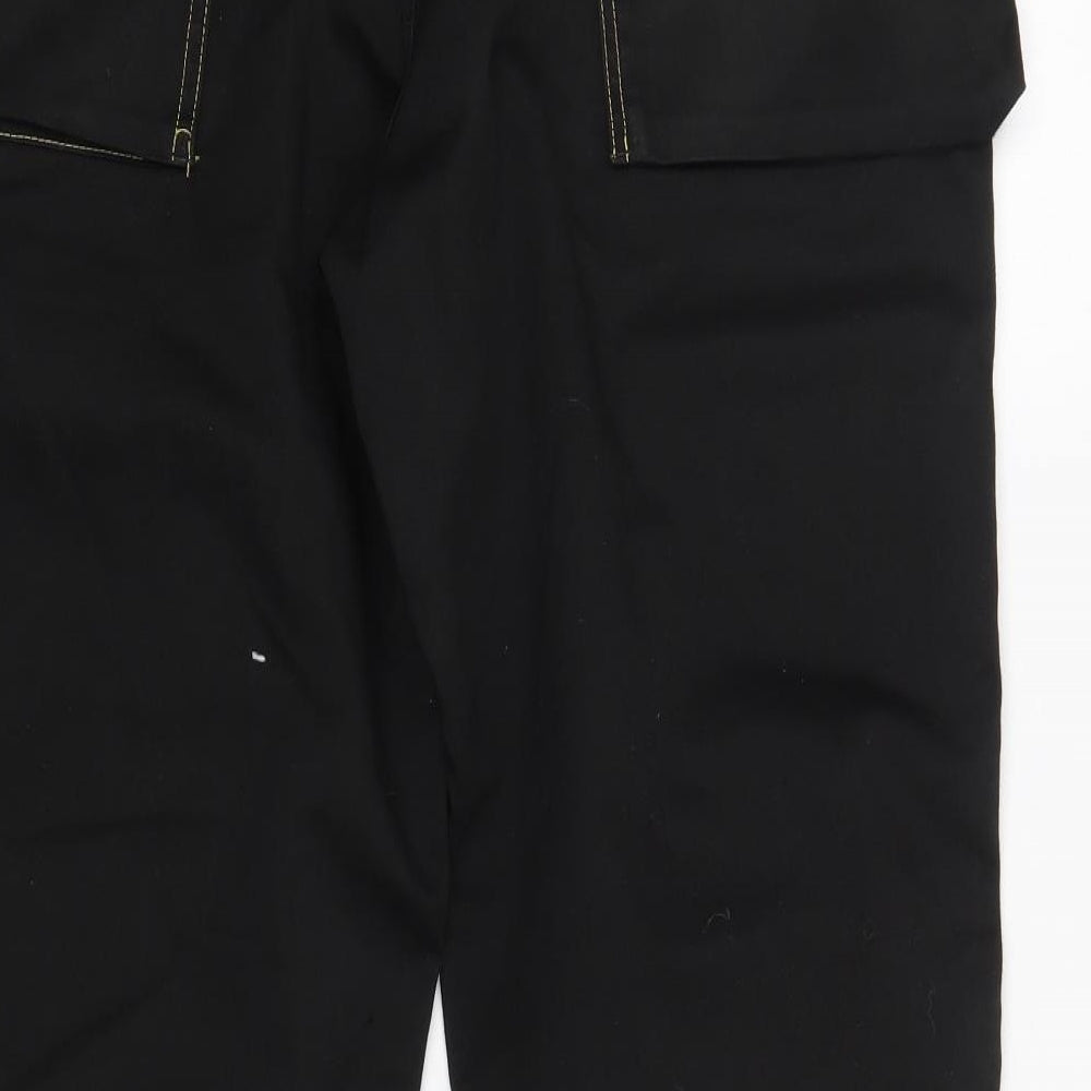 Roughneck Mens Black  Polyester Cargo Trousers Size 32 in L30 in Regular