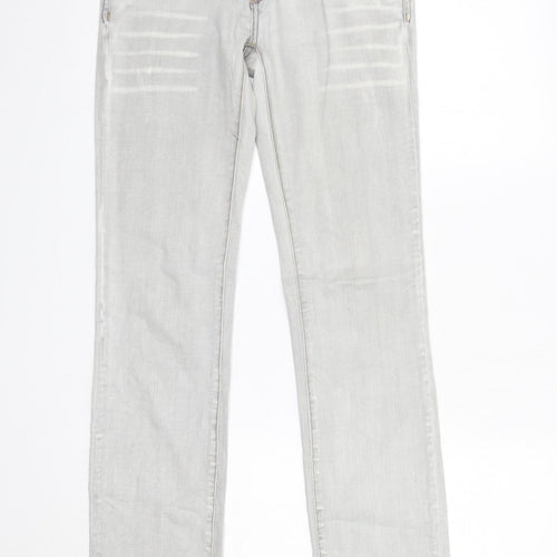 Promod Womens Grey  Cotton Straight Jeans Size 8 L32 in Regular