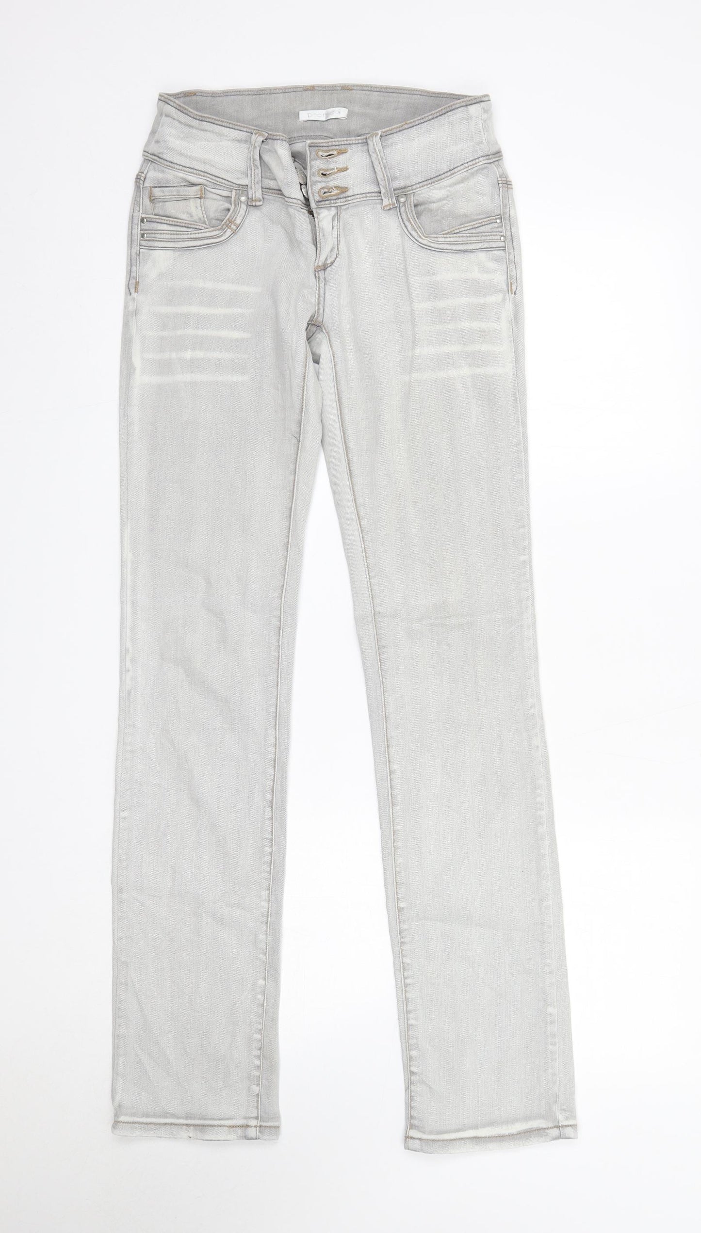 Promod Womens Grey  Cotton Straight Jeans Size 8 L32 in Regular