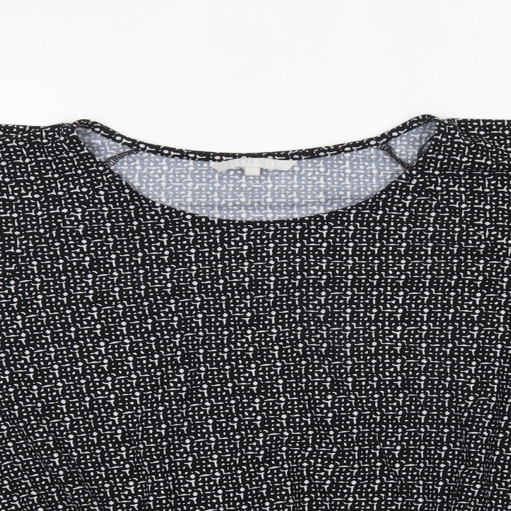 Pebble Bay Womens Black  Polyester Basic Blouse Size 18 Round Neck