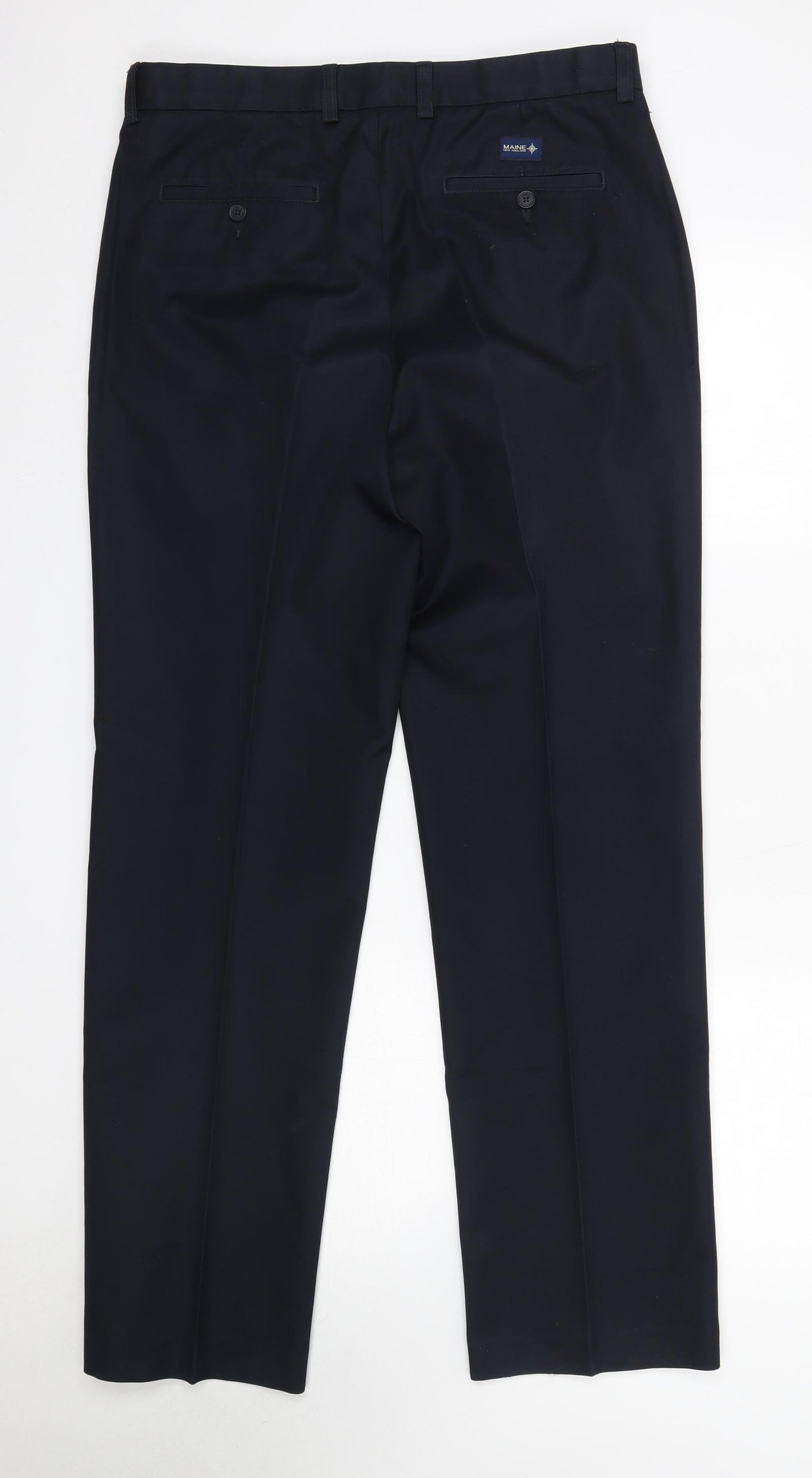 Maine Mens Blue  Cotton Dress Pants Trousers Size 34 in L31 in Regular