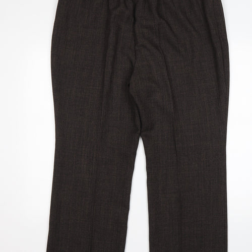 M&S Mens Brown  Polyester Trousers  Size 20 L28 in Regular