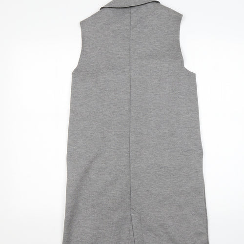 Topshop Womens Grey  Polyester Jacket Blazer Size 8