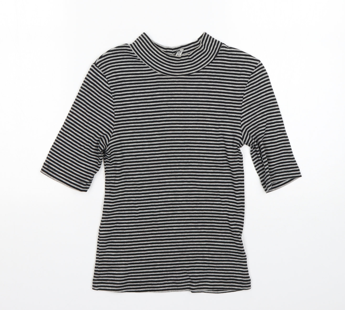 H&M Womens Multicoloured Round Neck Striped Cotton Pullover Jumper Size XS