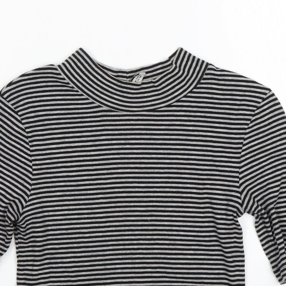 H&M Womens Multicoloured Round Neck Striped Cotton Pullover Jumper Size XS