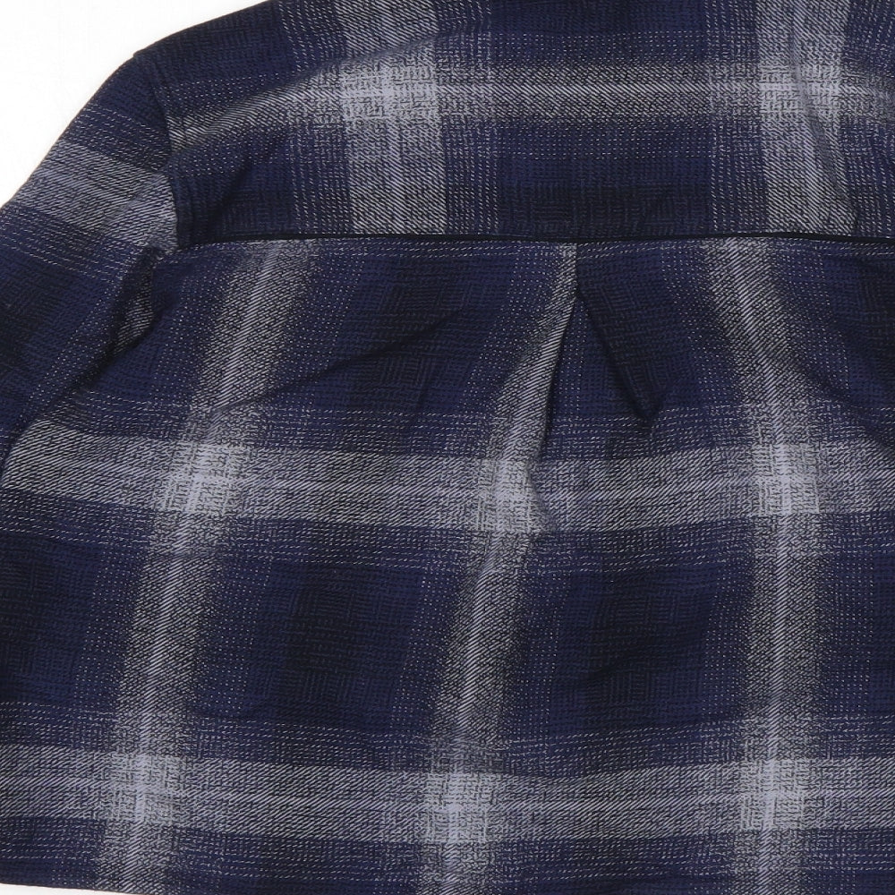 Topshop Womens Multicoloured Check Cotton Basic Button-Up Size 8 Collared