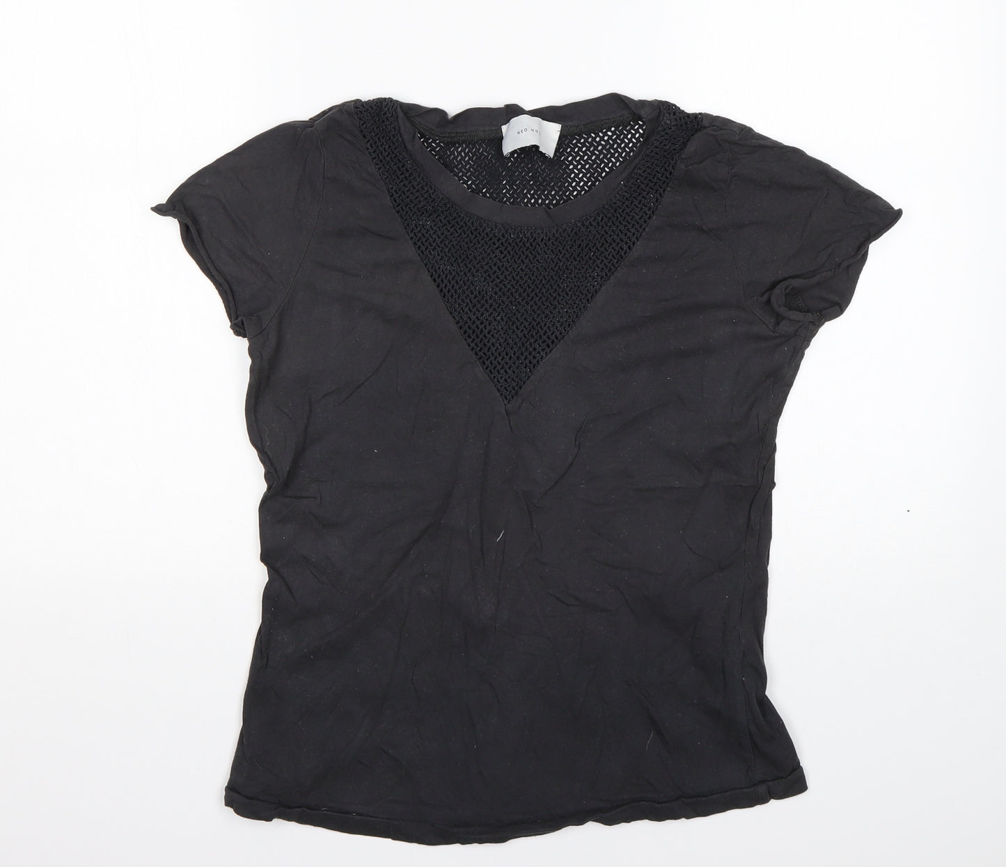 Neo Noir Womens Black  Cotton Basic T-Shirt Size S Round Neck