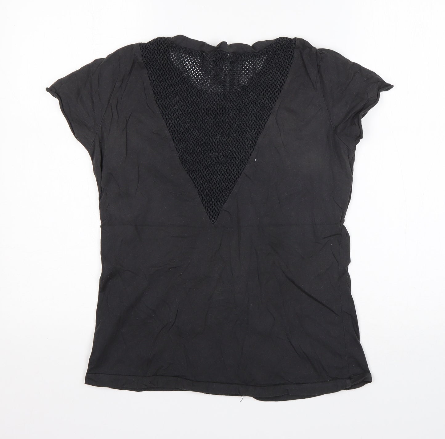 Neo Noir Womens Black  Cotton Basic T-Shirt Size S Round Neck