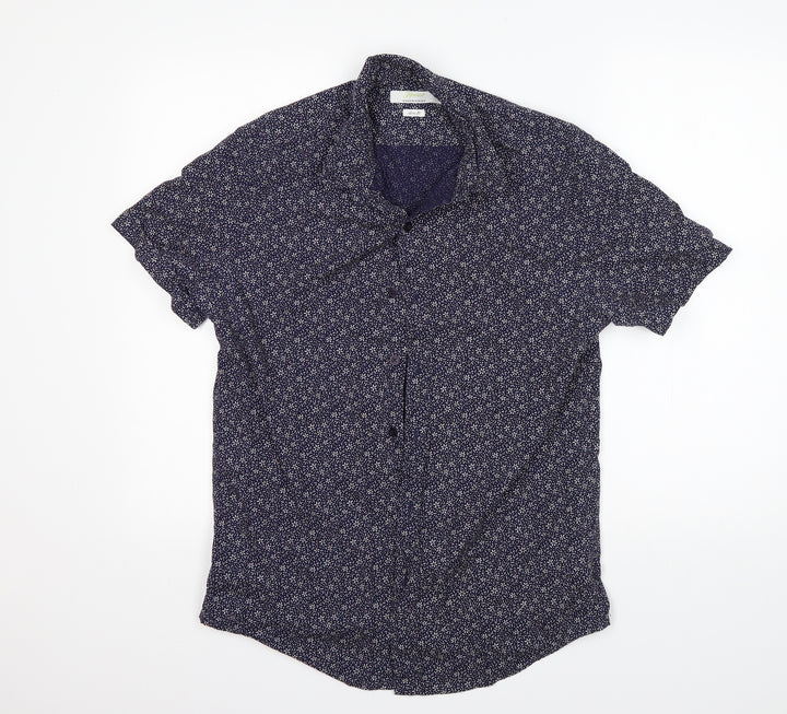 Topman Mens Multicoloured Floral Cotton Button-Up Size M Collared