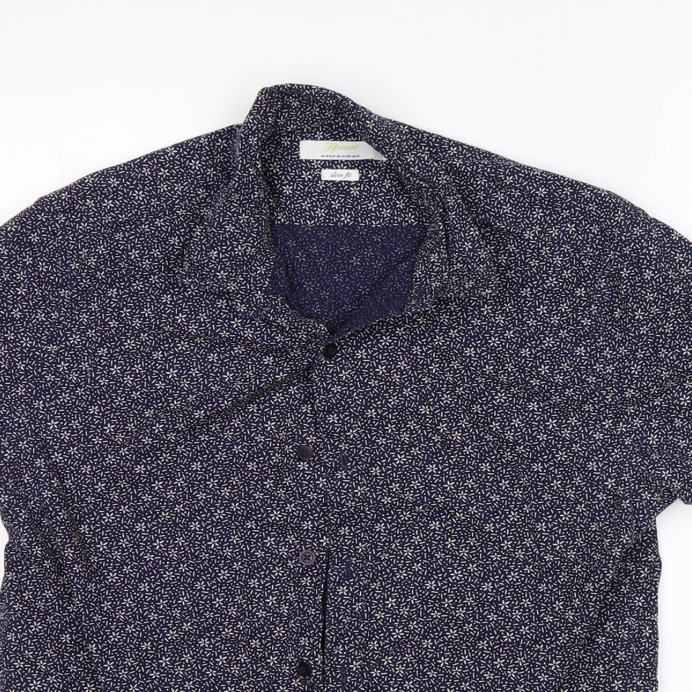 Topman Mens Multicoloured Floral Cotton  Button-Up Size M Collared