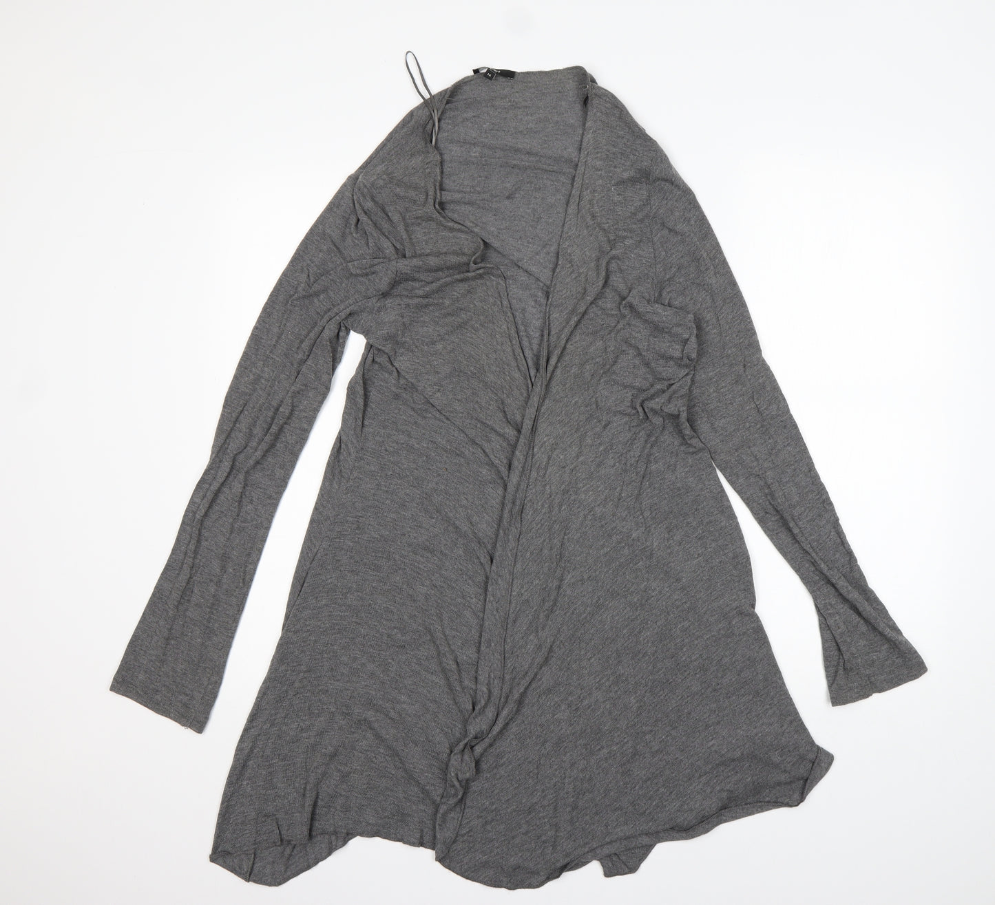 Papaya Womens Grey V-Neck  Viscose Cardigan Jumper Size 16