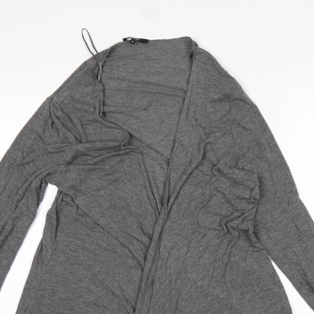 Papaya Womens Grey V-Neck  Viscose Cardigan Jumper Size 16