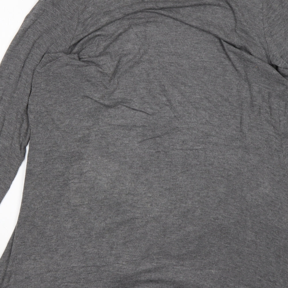 Papaya Womens Grey V-Neck  Viscose Cardigan Jumper Size 16
